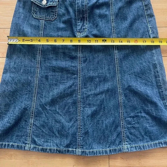 Tommy Hilfiger Denim A-line Hi-low Skirt. sz 8 - Picture 7 of 12